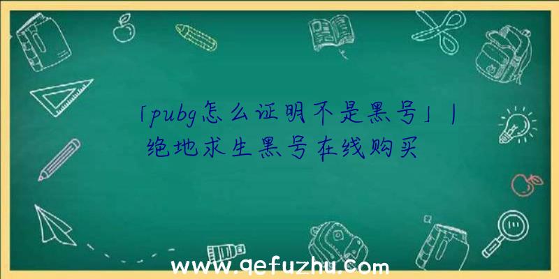 「pubg怎么证明不是黑号」|绝地求生黑号在线购买